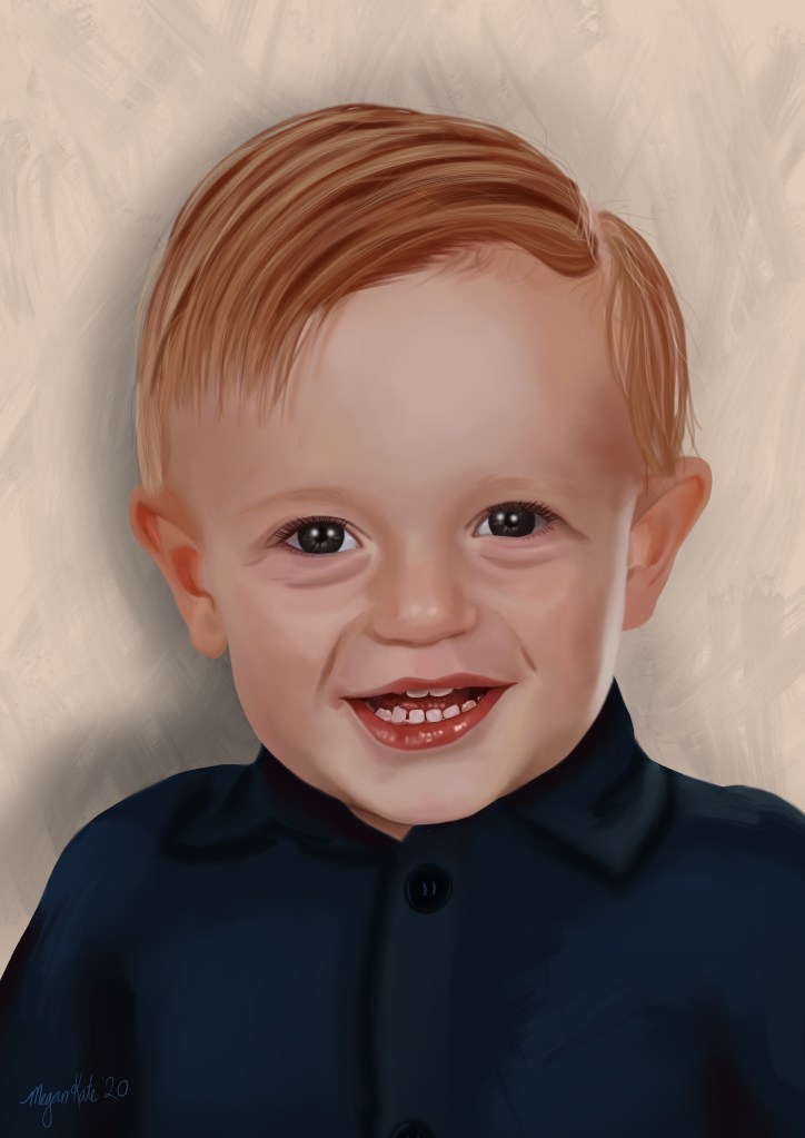 Portrait of young child smiling. 